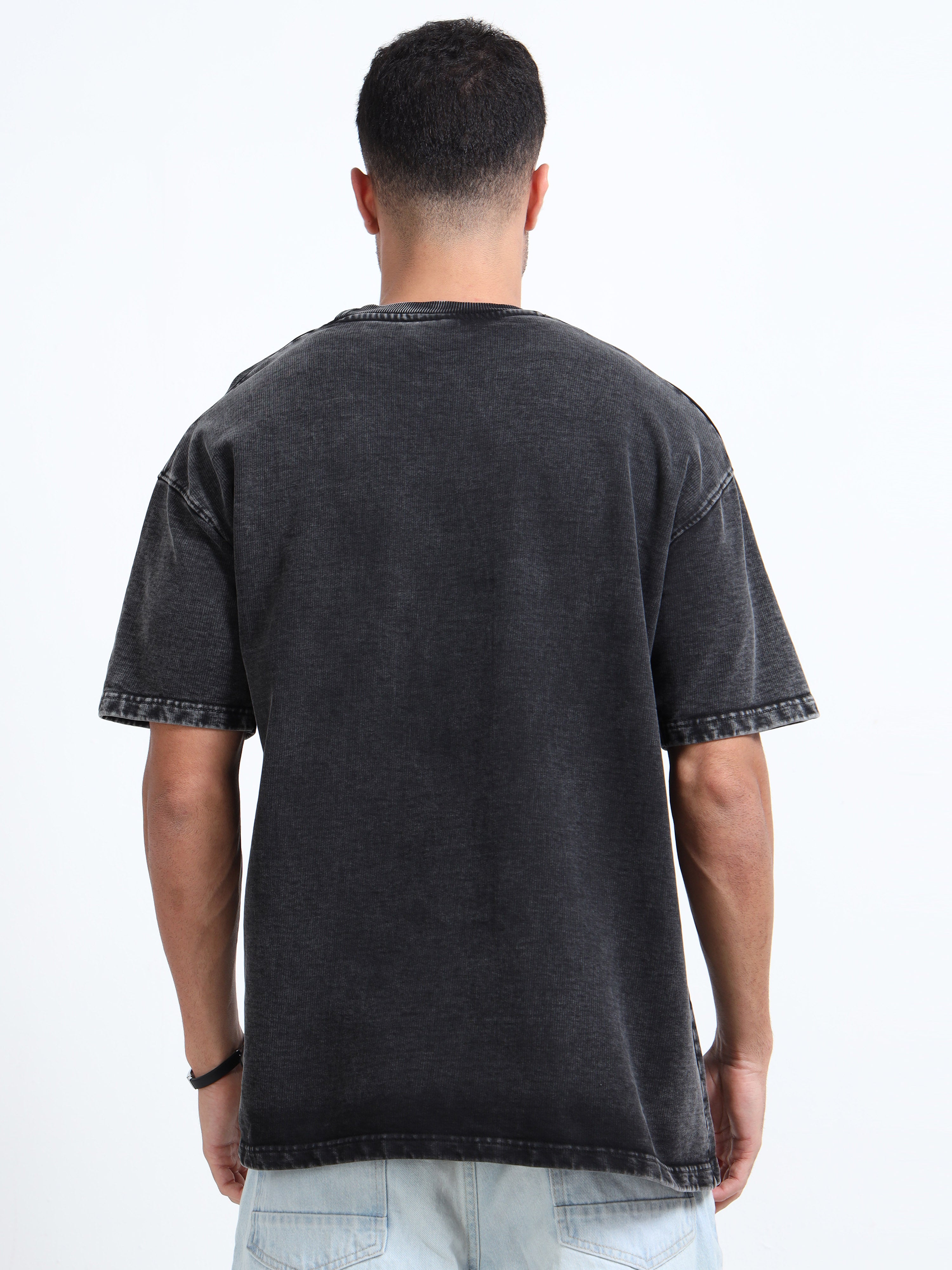ACIDWASH- SOLID 350 GSM OVERSIZE TSHIRT