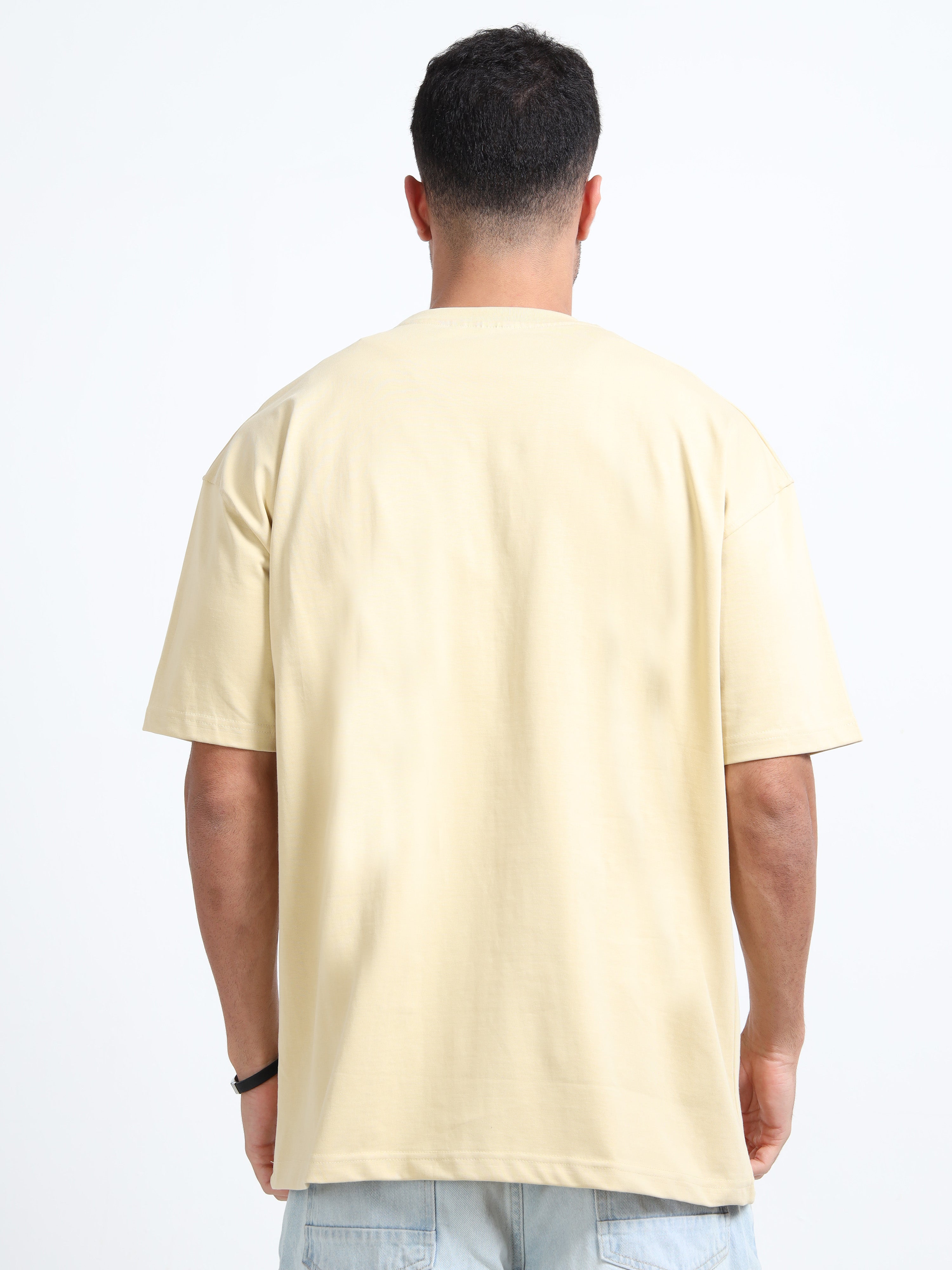 Solid - 320 Gsm Beige Oversize Tshirt