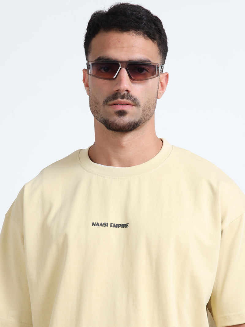 Solid -  320 Gsm Beige Oversize Tshirt