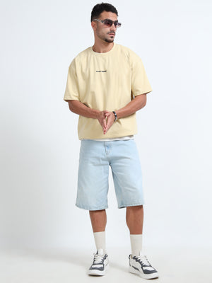 Solid -  320 Gsm Beige Oversize Tshirt