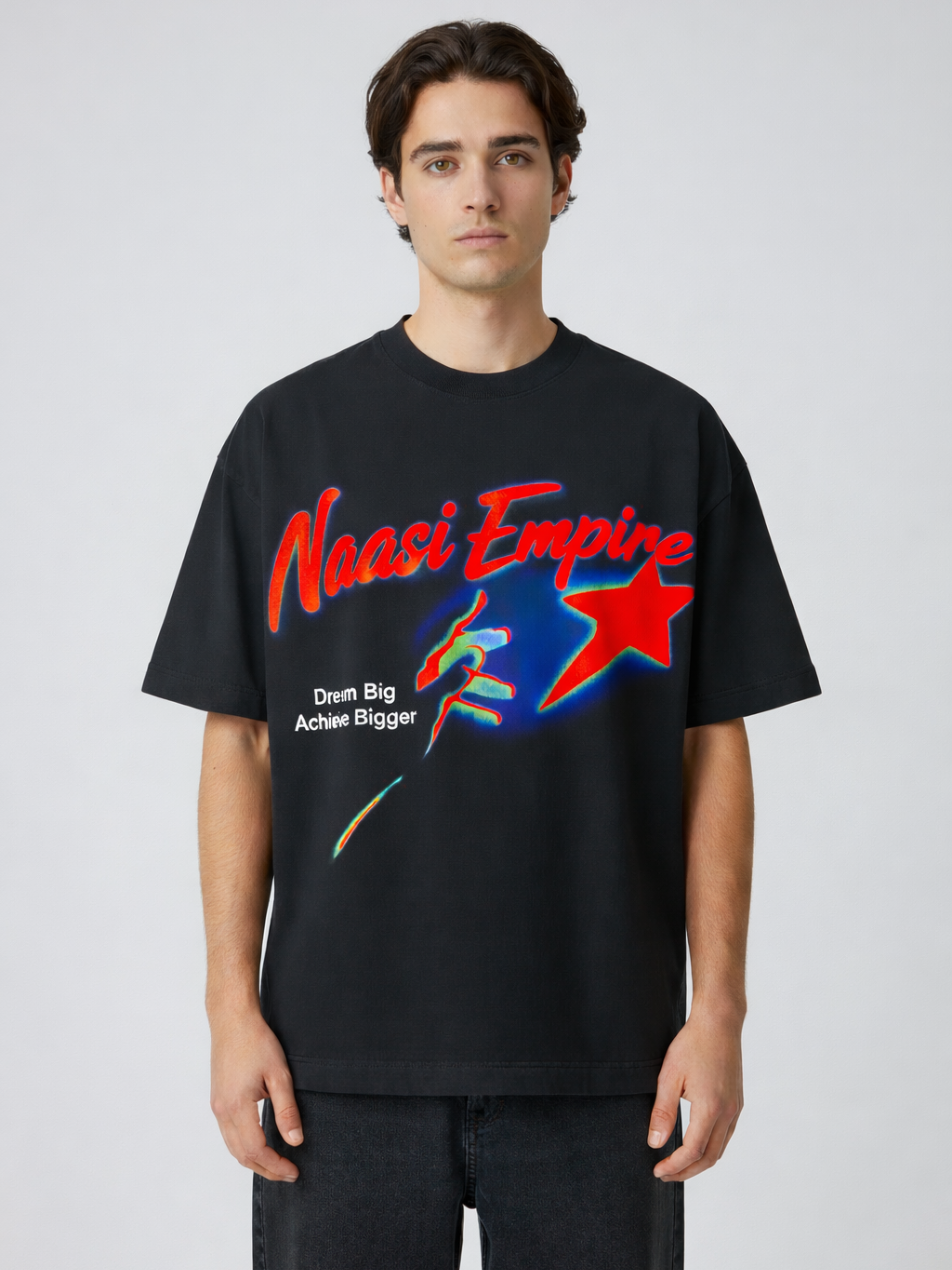 NE// NEON STAR OVERSIZE TSHIRT